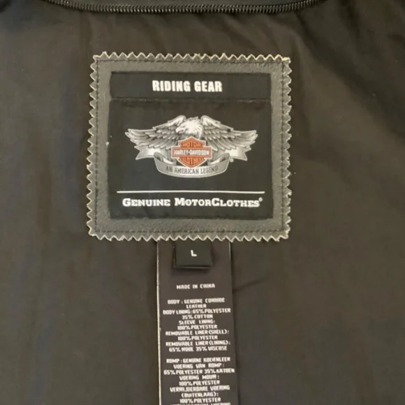 Genuine Harley Davidson Men’s Large black leather riding jacket - Picture 11 of 16